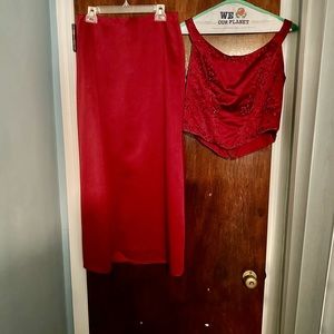 Maroon/Red 2 piece formal dress.  Size 10.  Hemmed for 5’4” person.
